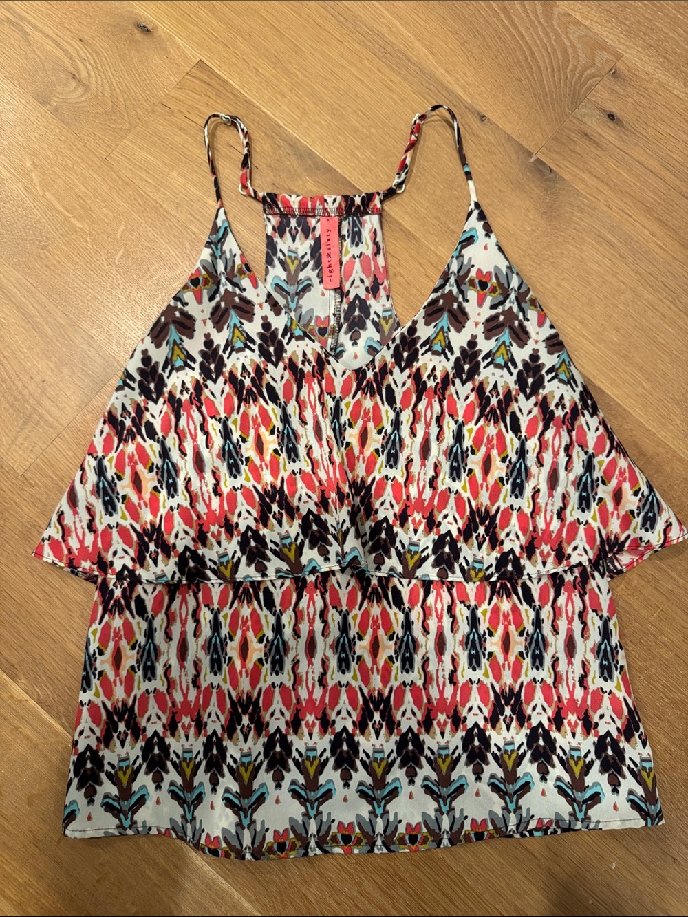 Eight sixty Lightweight Printed Spaghetti-Strap Tank Top - Multi small